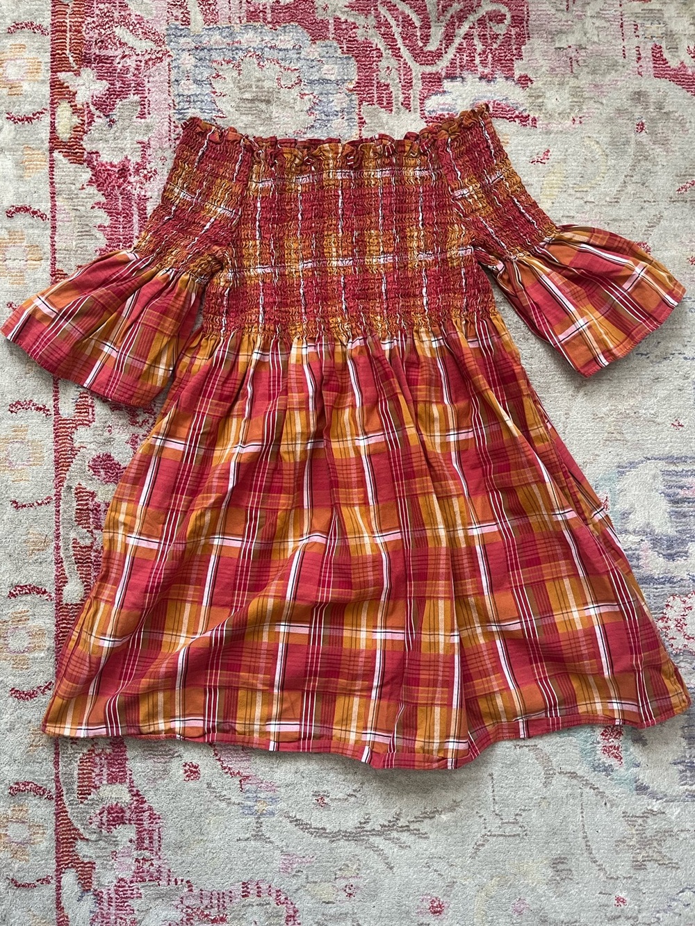 Zara cotton plaid mini dress